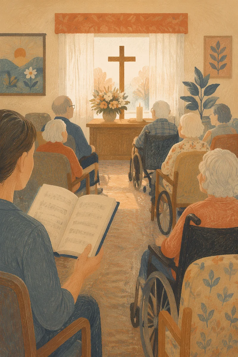 Peaceful Nursing Home Worship Gathering