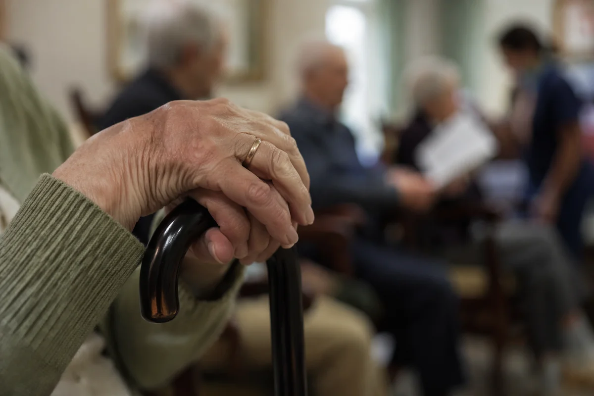 Elderly Hands in Nursing Home Worship