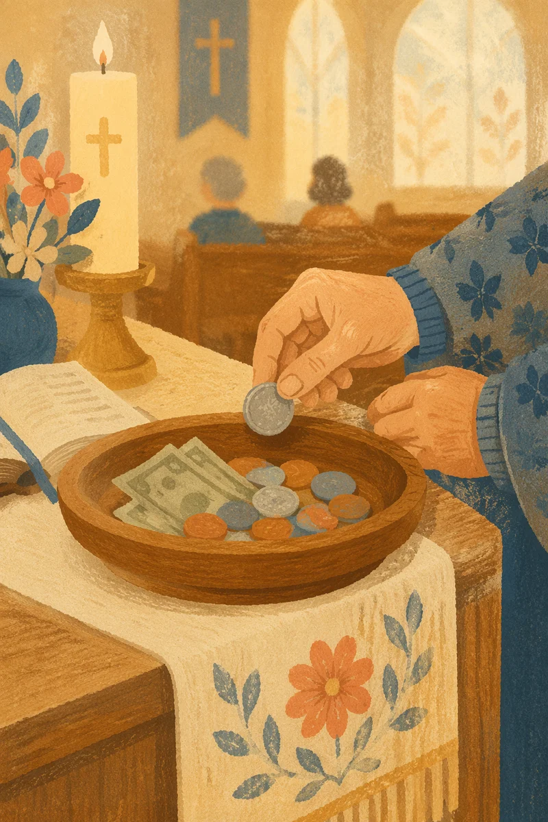 Offering Plate on Church Altar