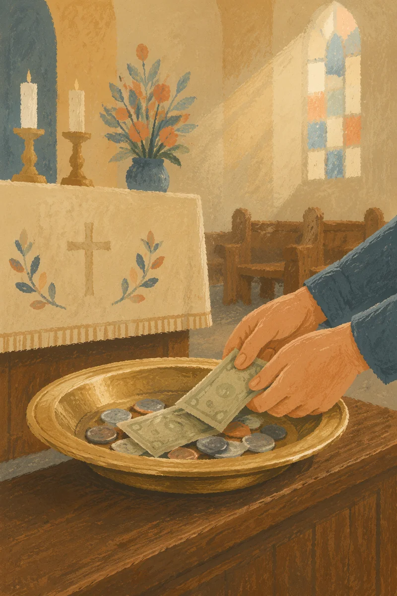 Offering Plate on Church Altar