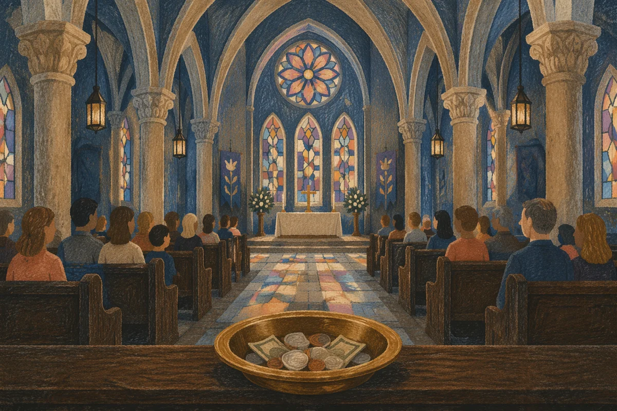 Offering Plate on Cathedral Altar Rail