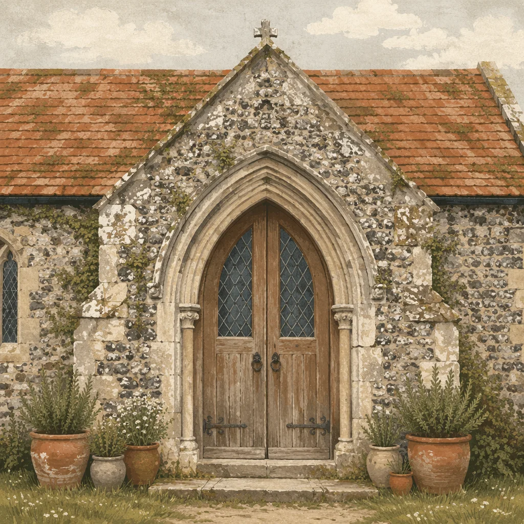 Old Stone Church Arched Doorway