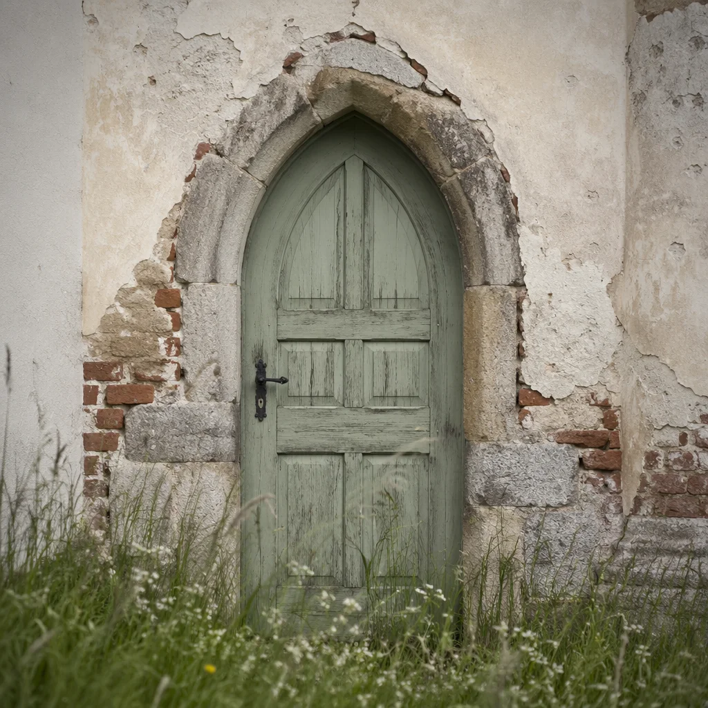 Old Arched Sage Church Door