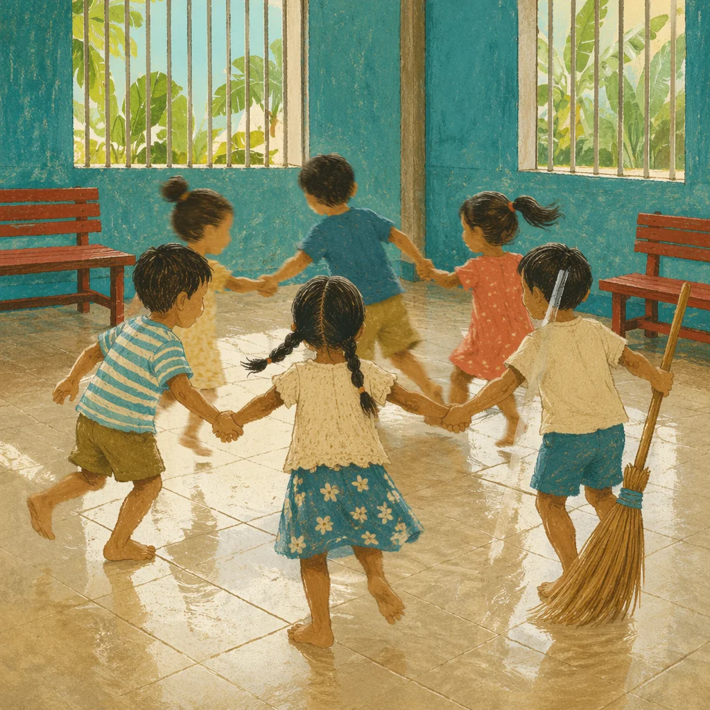 Children Playing in Mission Home Joyfully