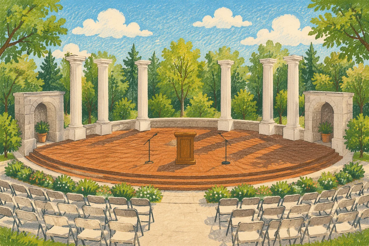 Outdoor Church Service in Park Amphitheater