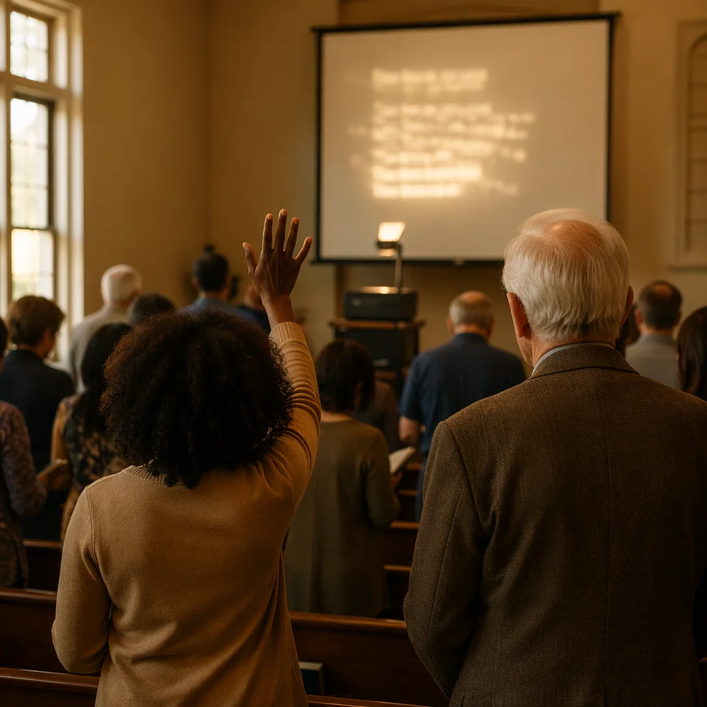 Overhead Projector Worship Lyrics in Church