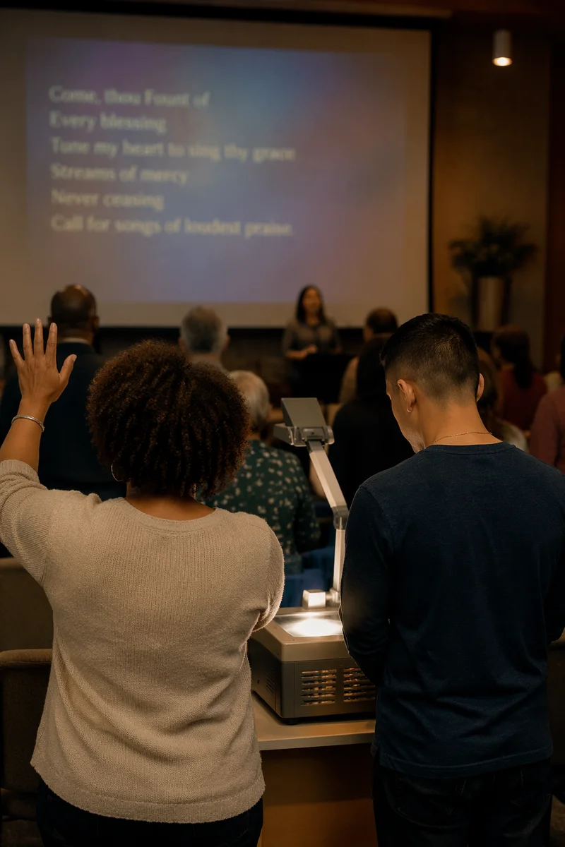 Overhead Projector Worship Lyrics in Sanctuary