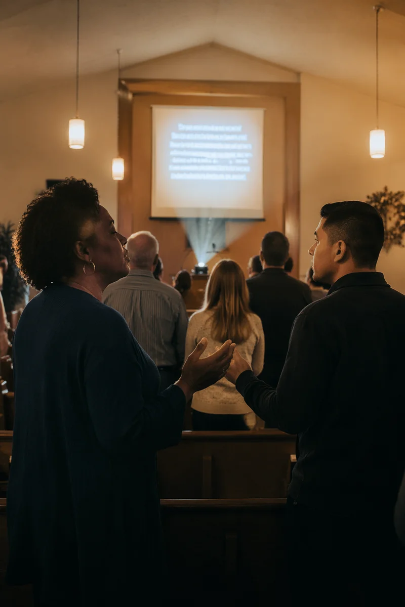 Overhead Projector Worship Lyrics in Sanctuary