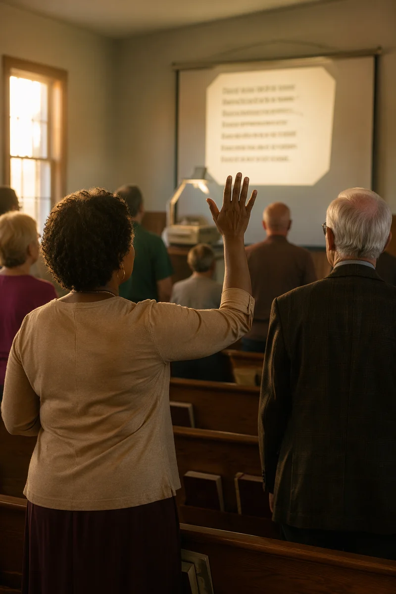 Overhead Projector Worship Lyrics in Church
