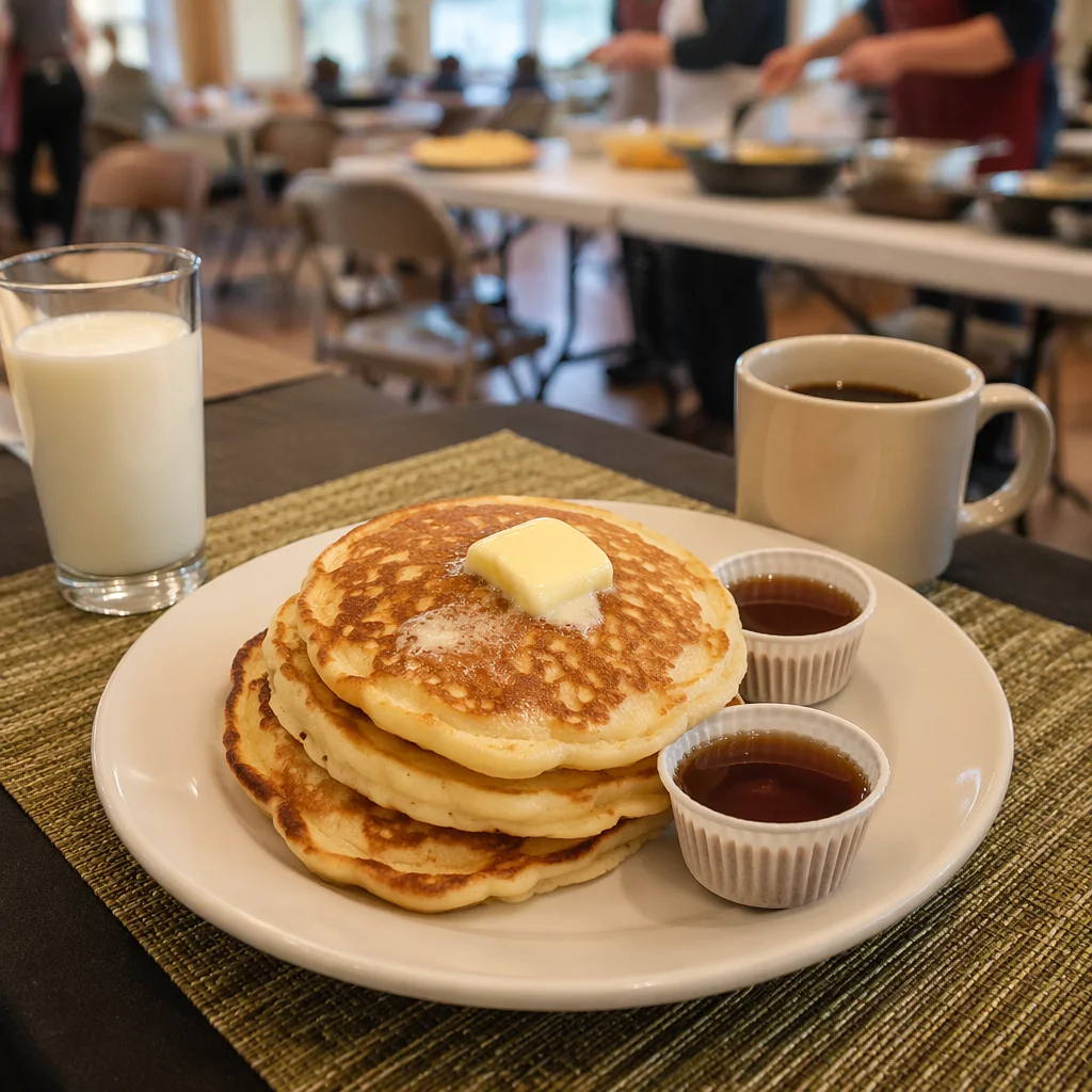 Church Pancake Breakfast Fundraiser Table Setting