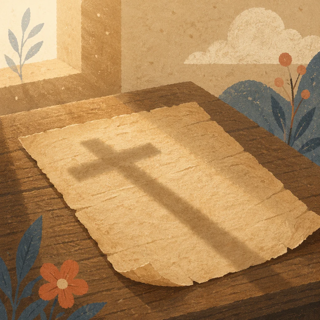 Aged Parchment with Cross Shadow