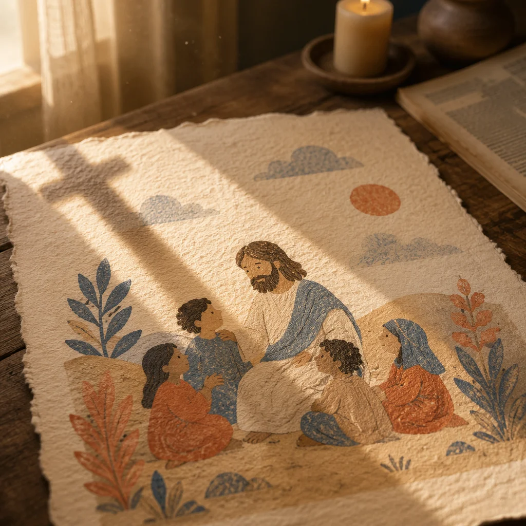 Parchment Paper With Soft Cross Shadow
