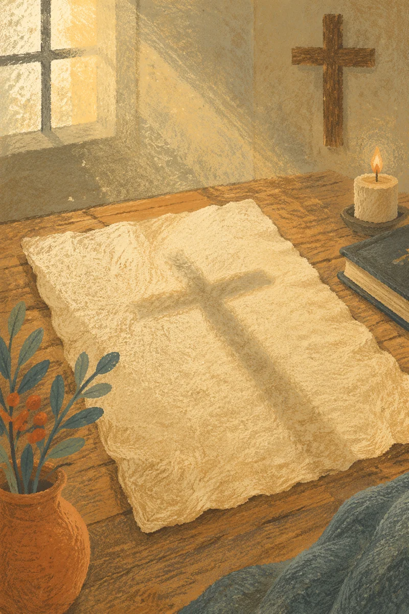 Parchment Paper with Chapel Cross Shadow