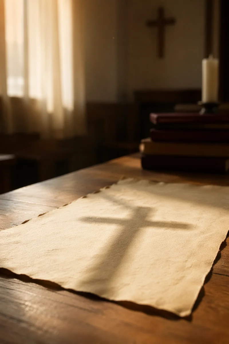 Parchment Paper with Cross Shadow