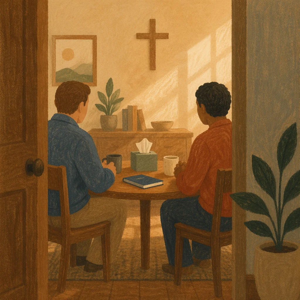 Quiet Pastoral Counseling in Church Office