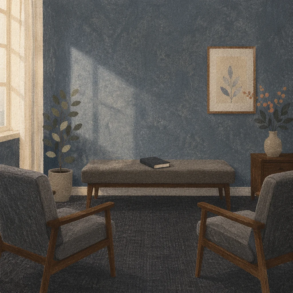 Quiet Pastor Counseling Office With Bible