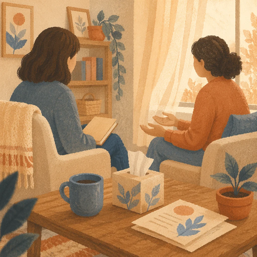 Compassionate Pastor Counseling in Church Office