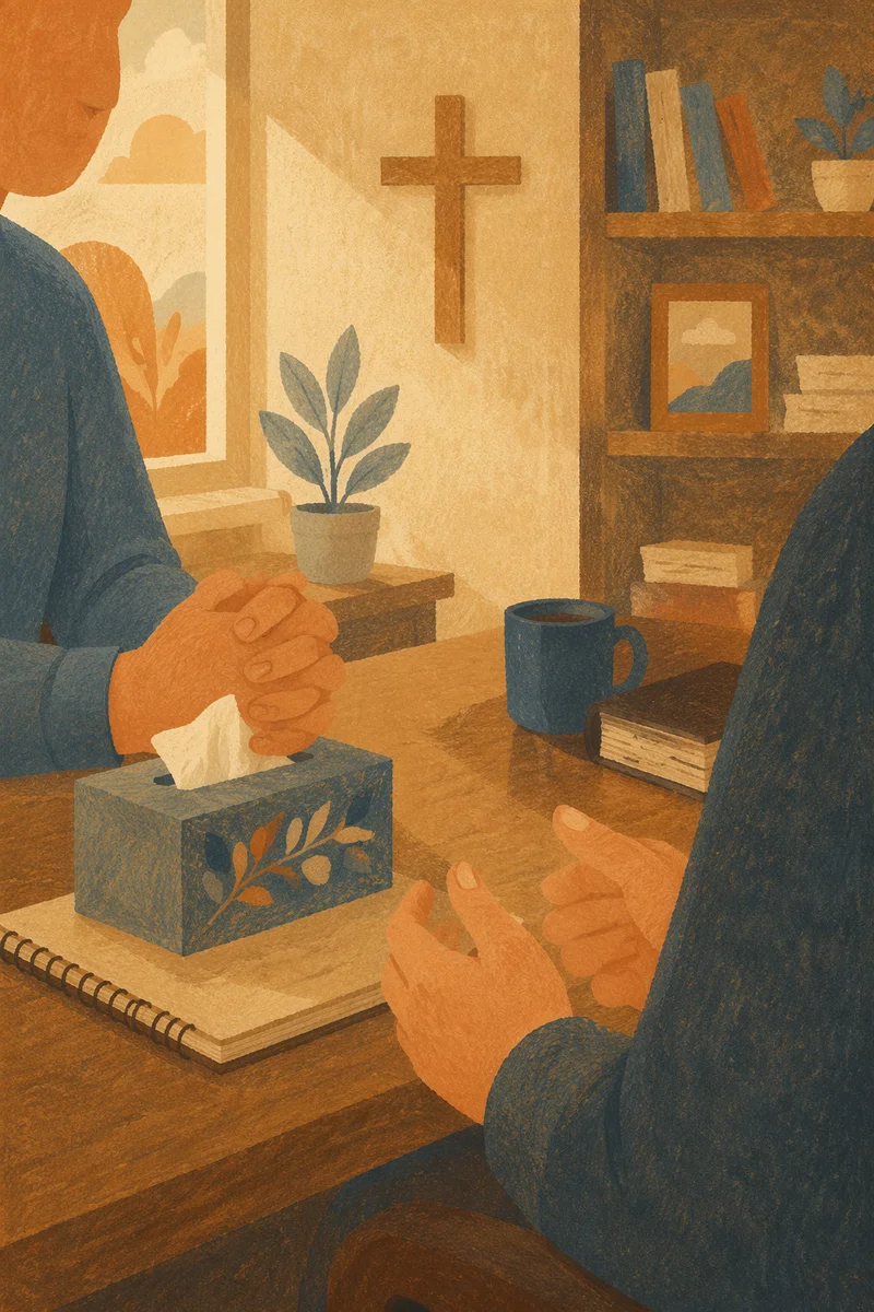 Quiet Pastoral Counseling in Church Office