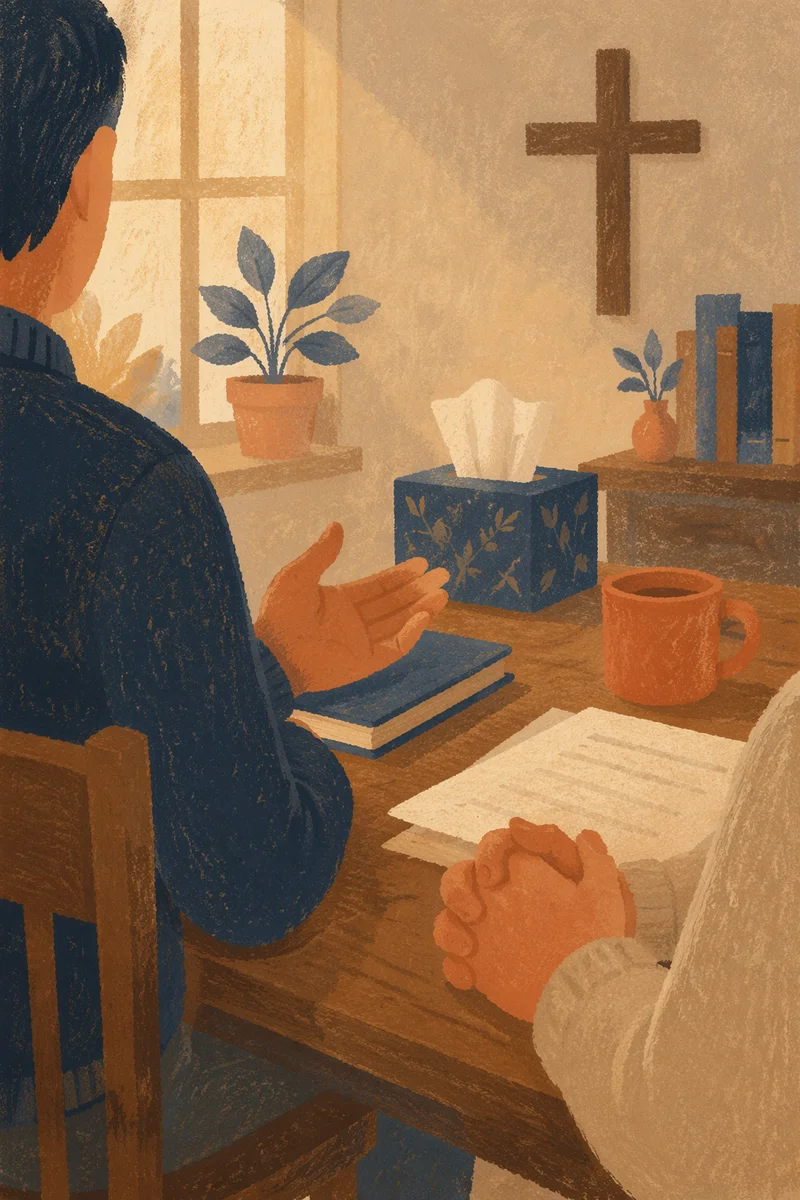 Pastoral Counseling in Warm Church Office