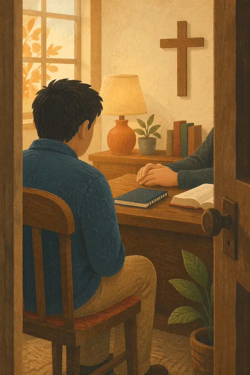 Quiet Pastoral Counseling in Church Office