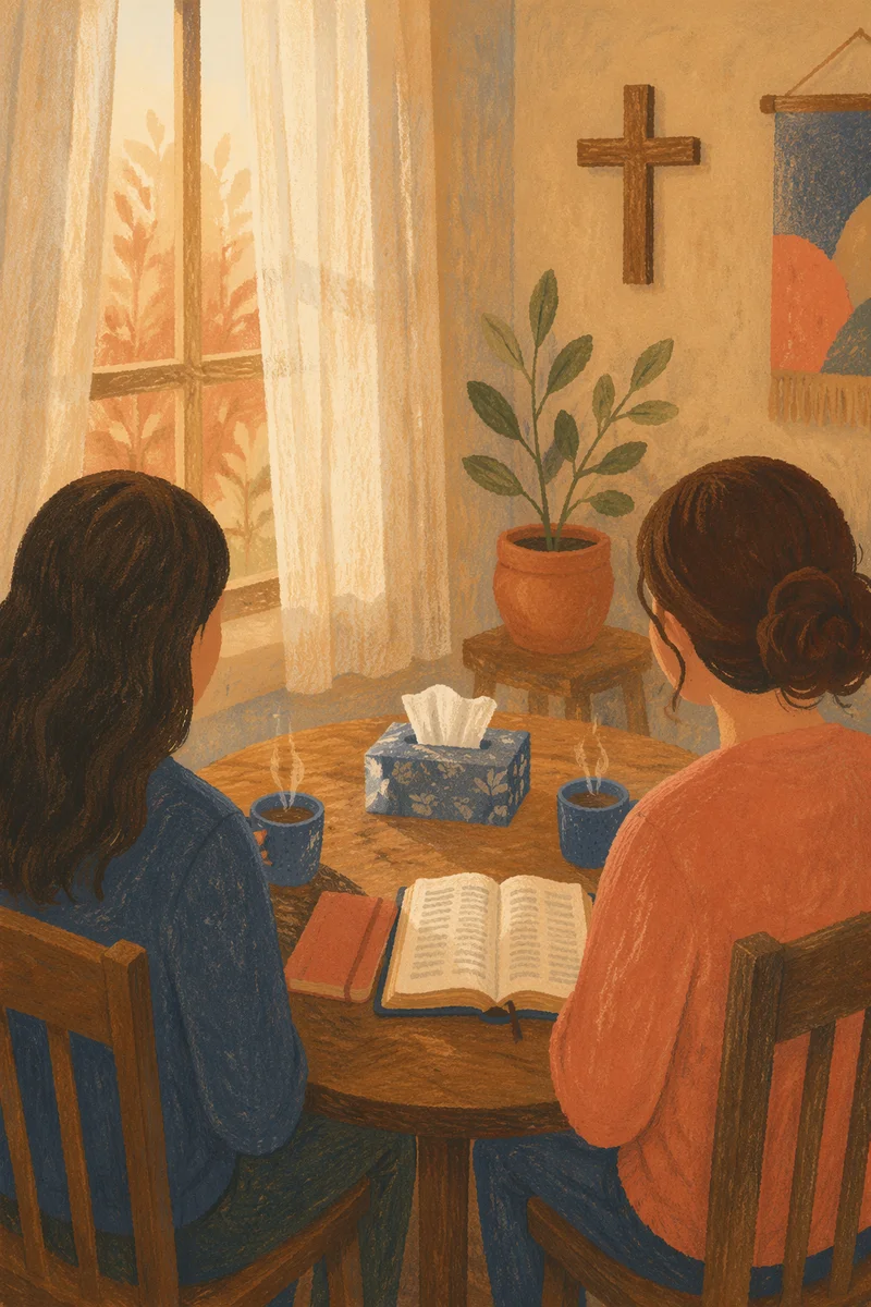 Compassionate Pastor Counseling in Church Office