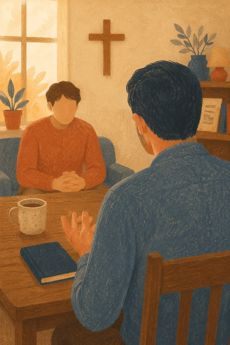 Confidential Pastor Counseling in Church Office