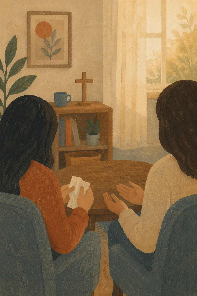 Quiet Pastoral Counseling in Church Office