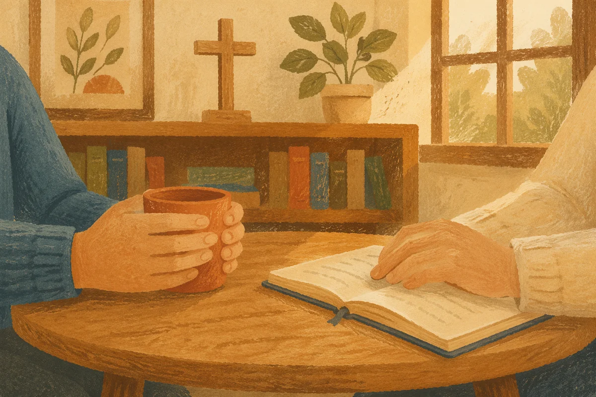 Pastoral Counseling Hands in Church Office