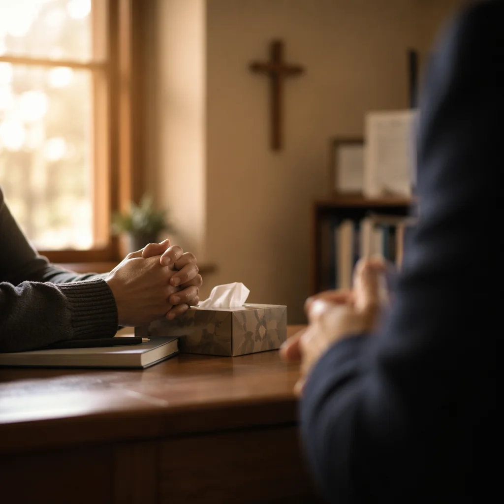 Quiet Pastoral Counseling in Church Office