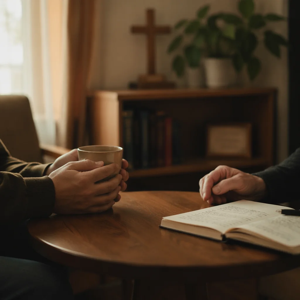 Pastoral Counseling Hands in Church Office