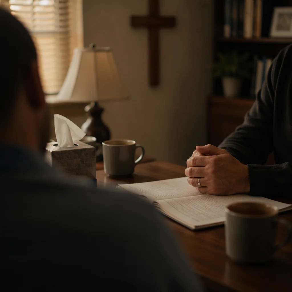Pastor Counseling Session in Church Office
