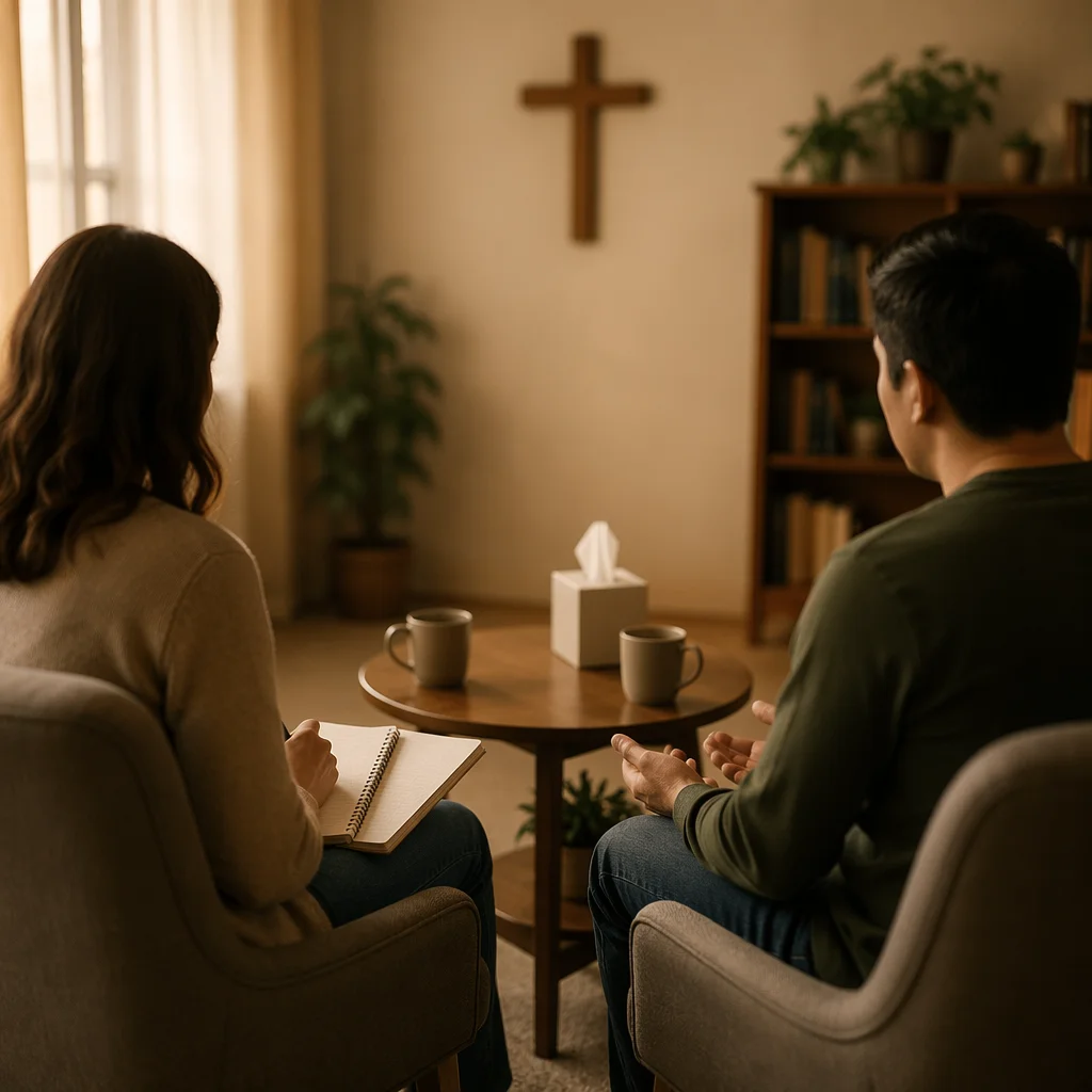 Pastor Counseling Session in Church Office