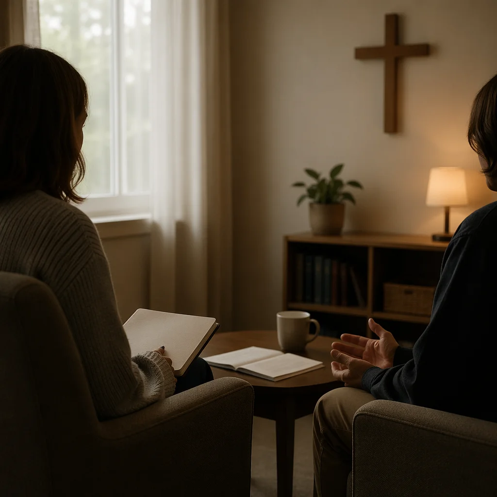 Pastor Counseling Session in Church Office