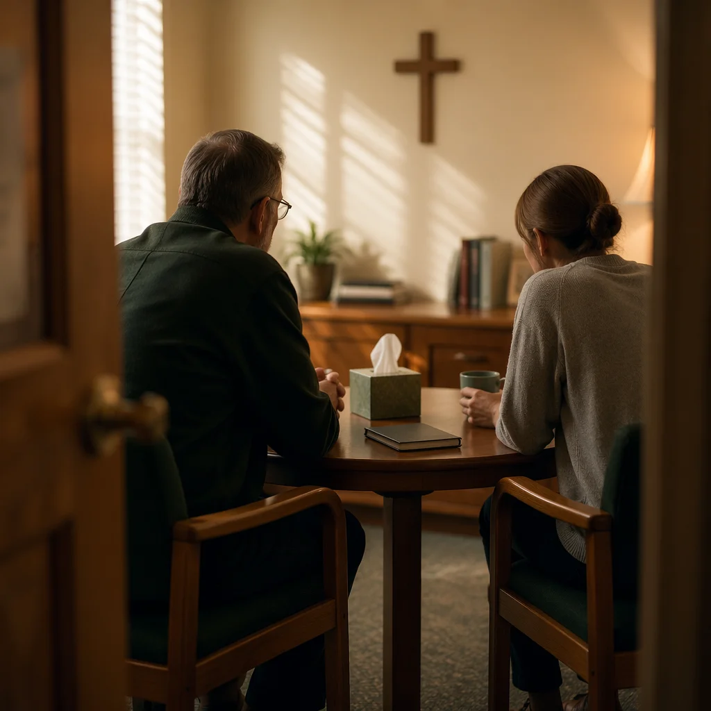 Confidential Pastor Counseling in Church Office