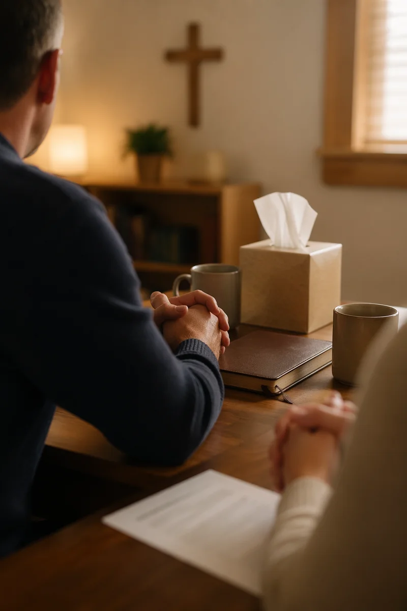 Pastoral Counseling in Warm Church Office