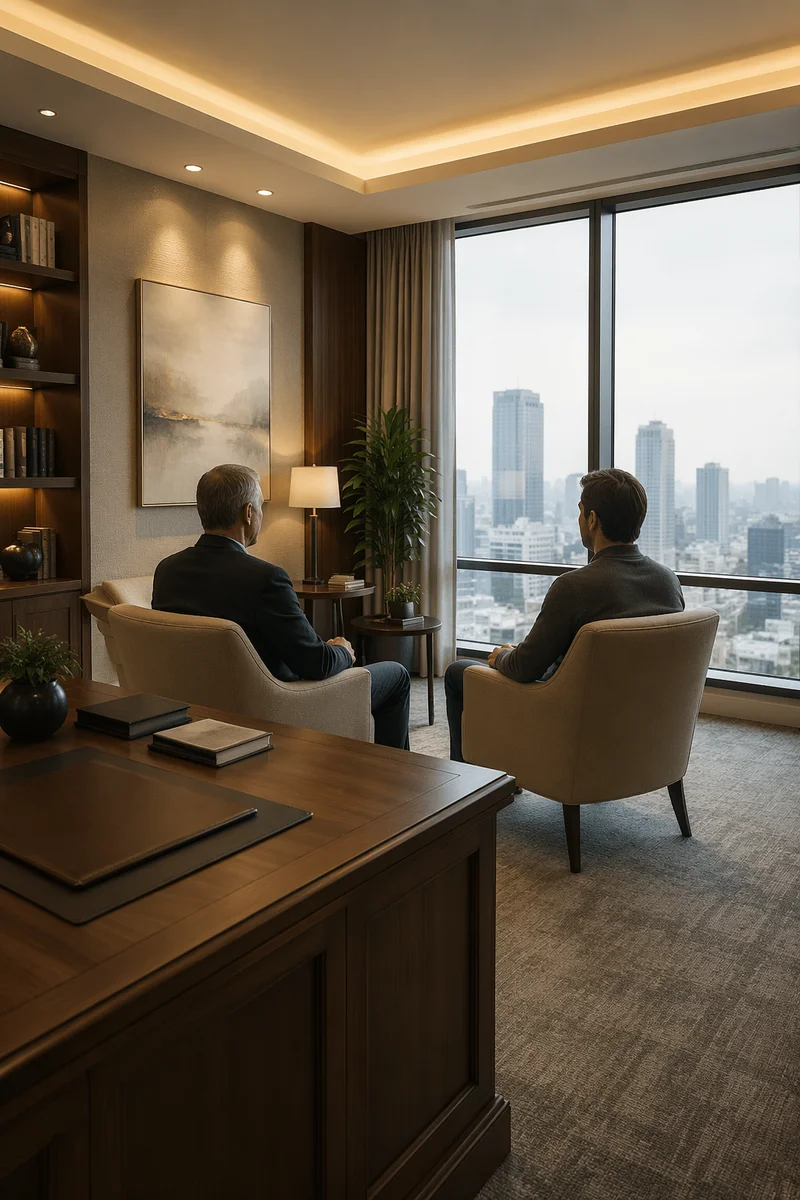 Pastor Counseling in Modern Church Office
