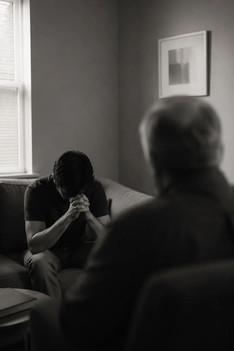 Quiet Pastoral Counseling in Church Office