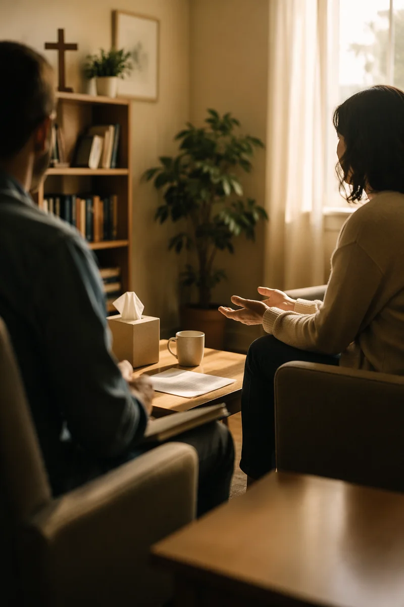 Pastoral Counseling in Warm Church Office