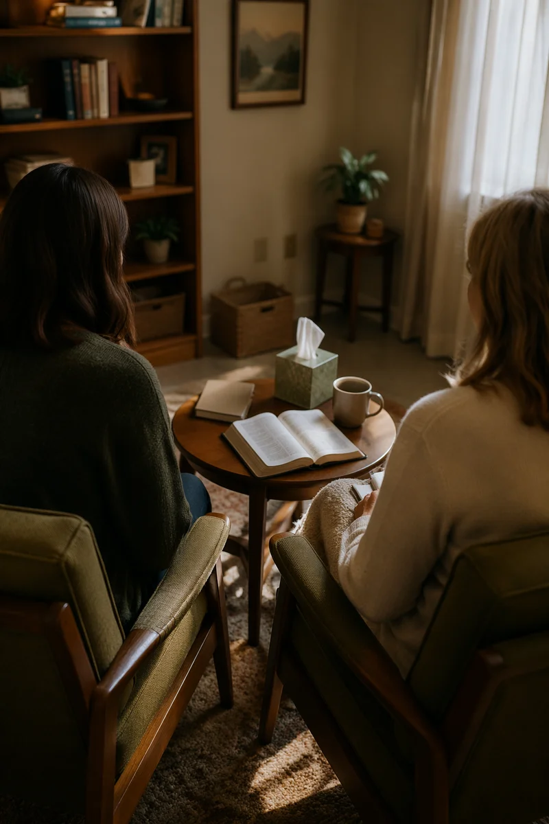 Confidential Pastor Counseling in Church Office