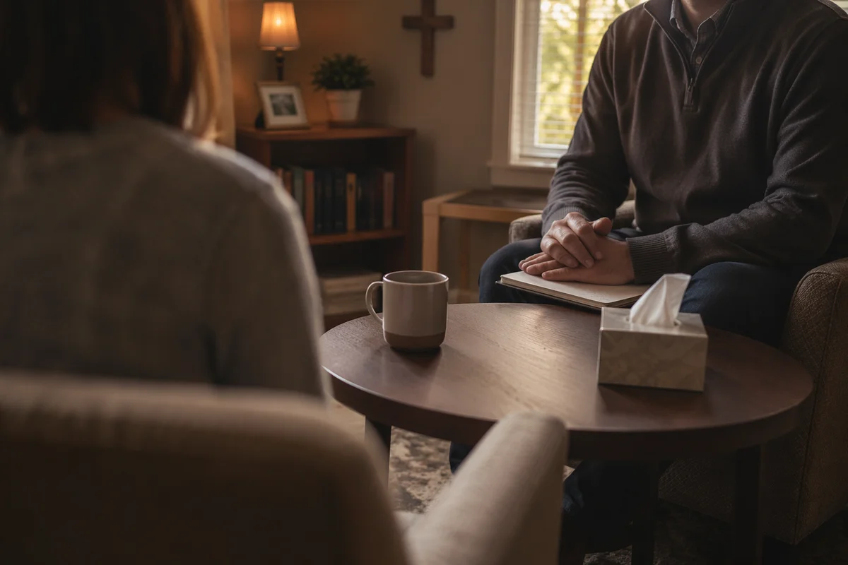 Pastor Counseling Session in Church Office