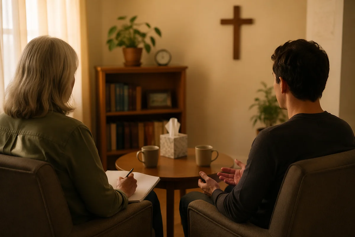 Confidential Pastor Counseling in Church Office
