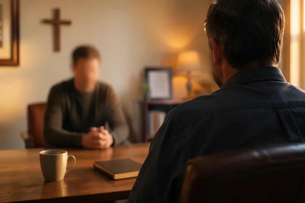 Confidential Pastor Counseling in Church Office