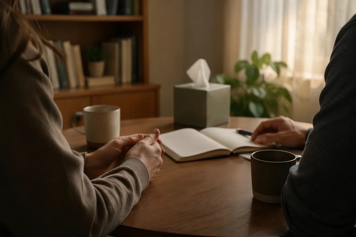 Pastor Counseling Conversation in Church Office