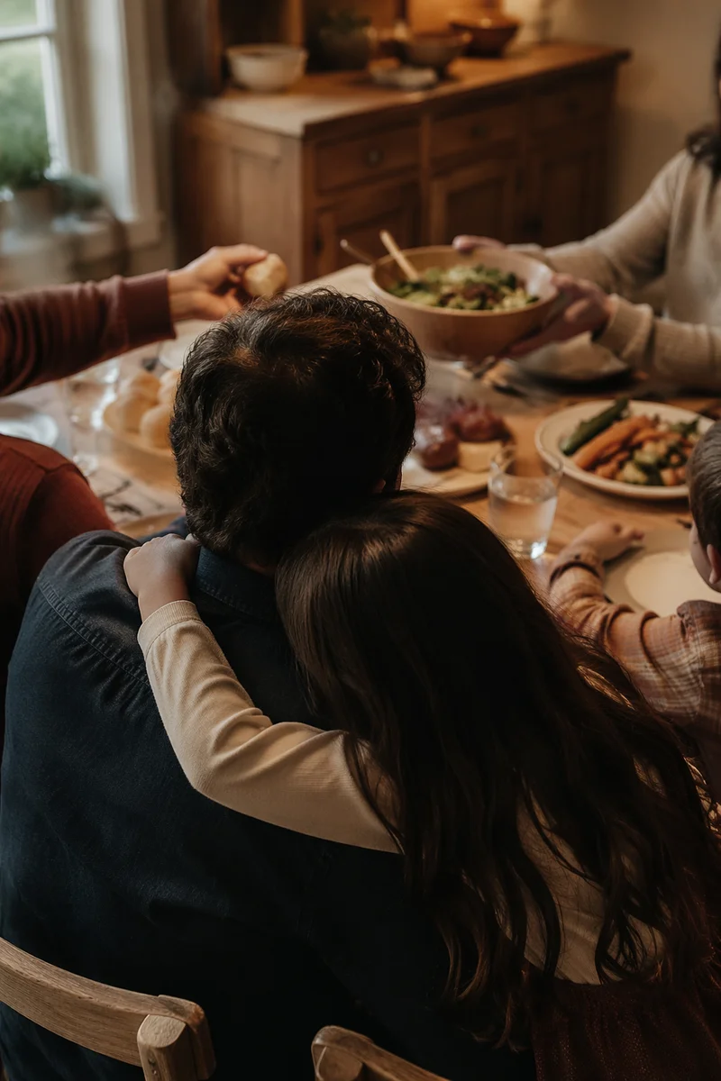 Pastor Family Sharing Quiet Home Dinner