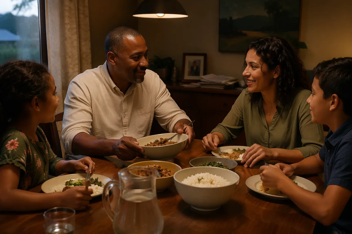 Family Dinner in Cozy Dining Room