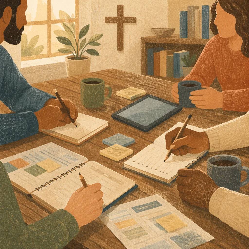 Pastoral Staff Planning Meeting at Church Table