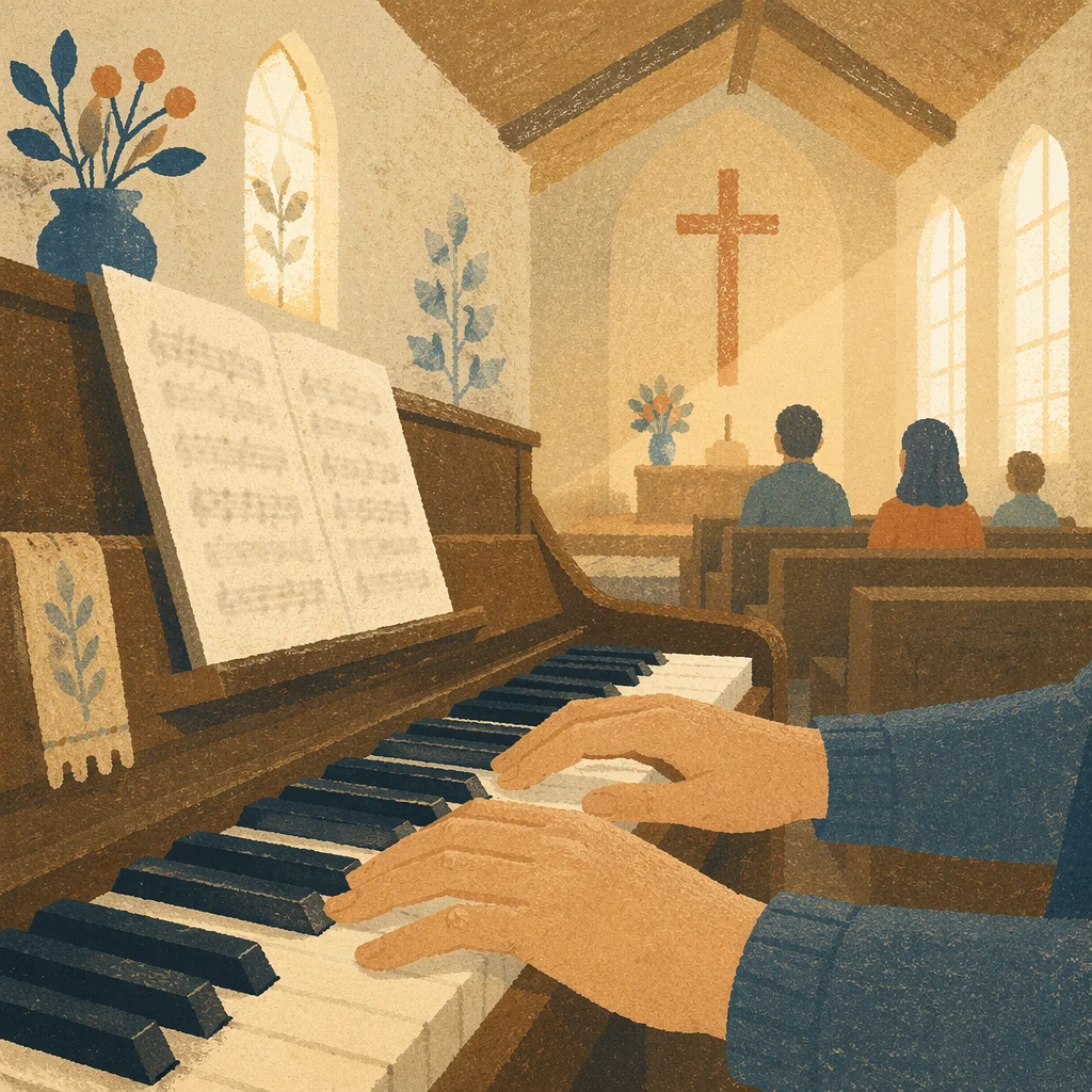 Peaceful Piano Keys in Church Worship