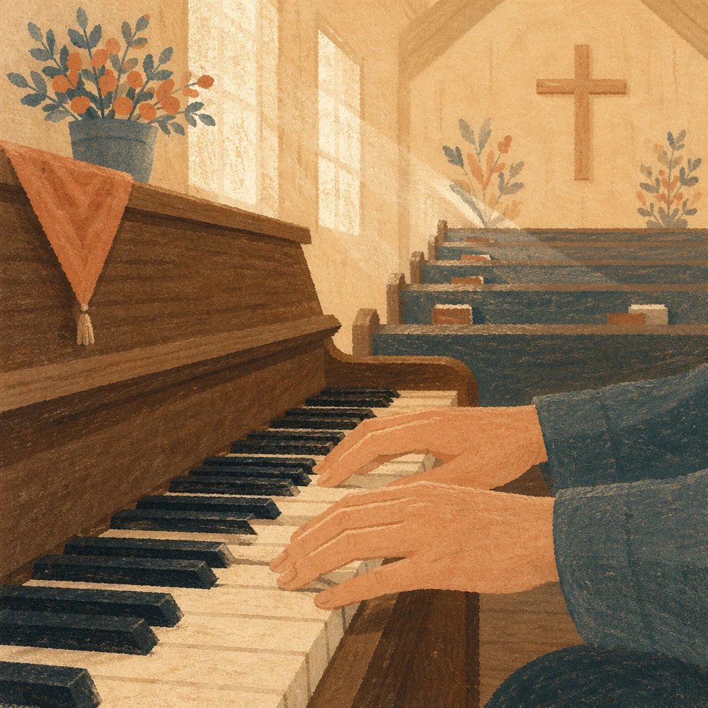 Quiet Worship Piano in Wooden Chapel