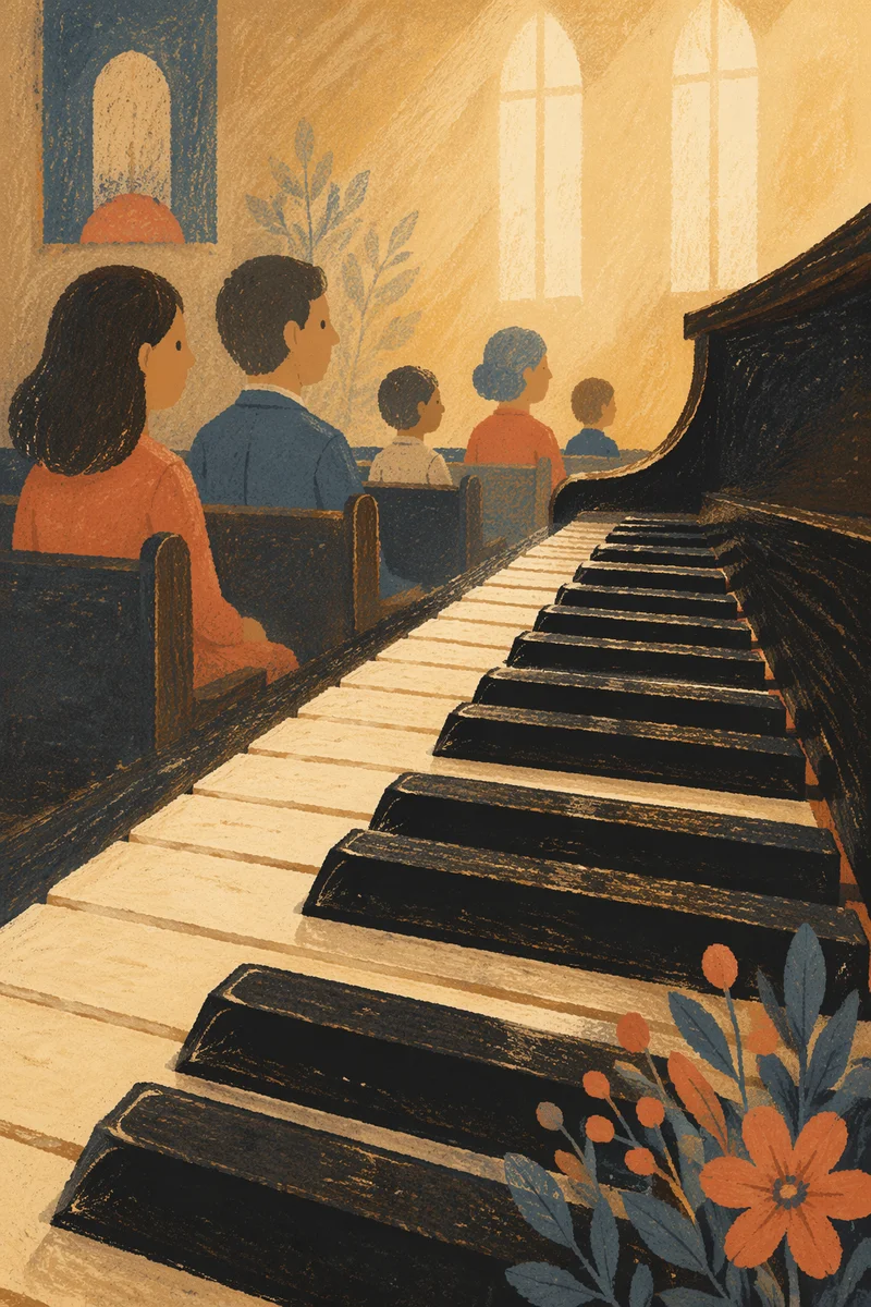 Soft Light Piano Keys for Church Worship