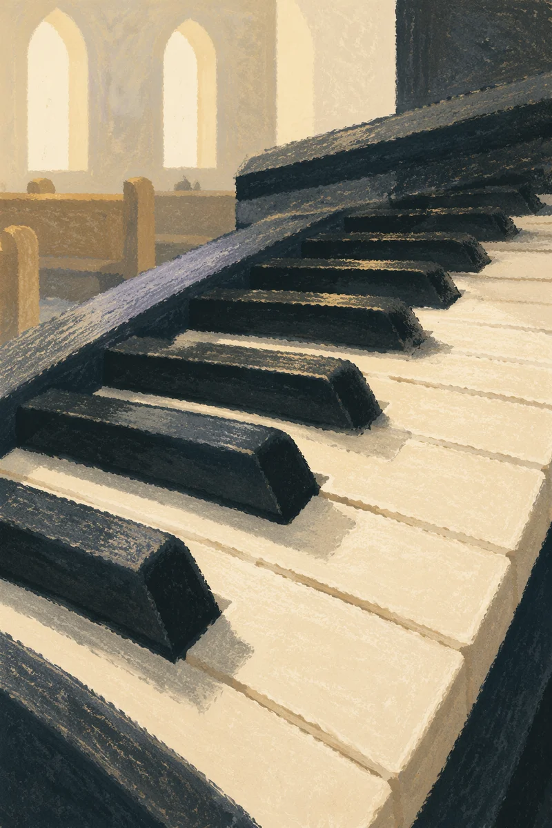 Soft Light Piano Keys for Church Worship